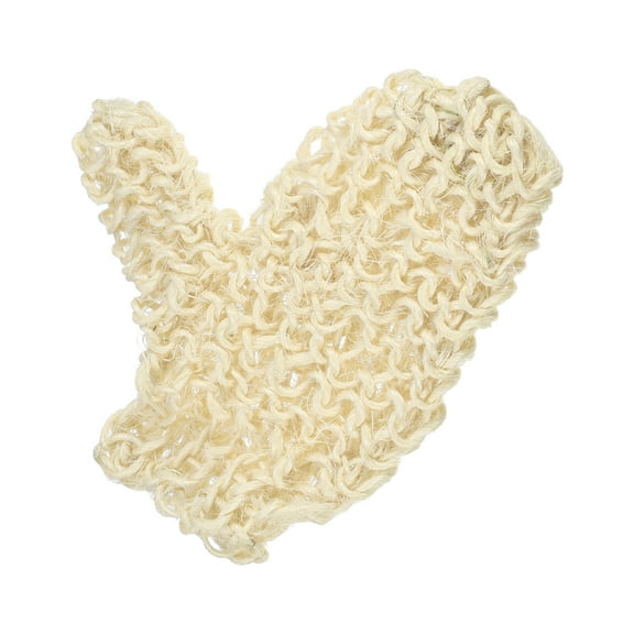 Unique Bargains 1 Pc Jute Shower Gloves Durable Exfoliating Glove for Bathroom 9.06"x7.87" Beige