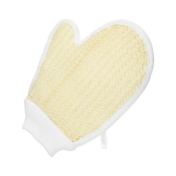 Unique Bargains 1 Pc Jute Shower Gloves Exfoliating Glove for Bathroom 8.74"x6.69" White