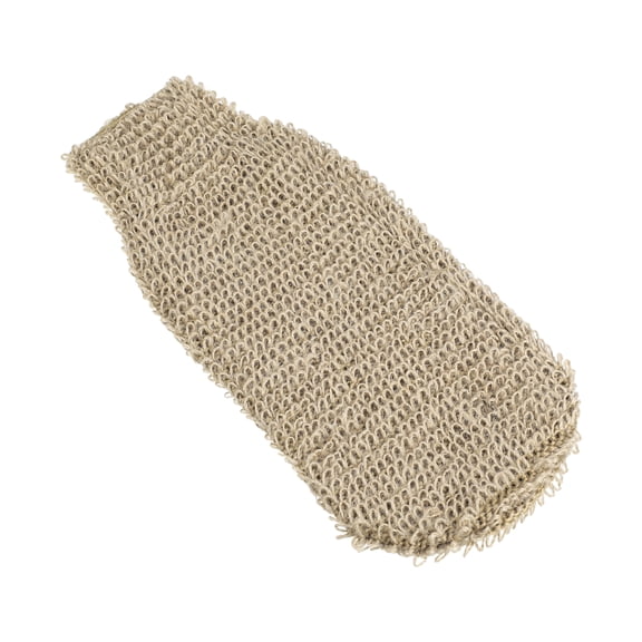 Unique Bargains 1 Pc Jute Shower Gloves Exfoliating Glove for Bathroom 9.65"x4.53" Brown