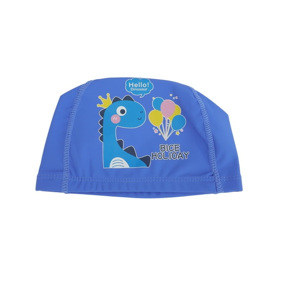 Unique Bargains 1 Pc Knitted PU Cartoon Dinosaur Swim Cap Blue