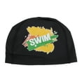 thumbnail image 1 of Unique Bargains 1 Pc Knitted PU Elastic Letter Swim Cap Black, 1 of 5