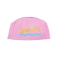 thumbnail image 1 of Unique Bargains 1 Pc Knitted PU Letter Printed Swim Cap Pink, 1 of 6