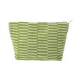 thumbnail image 1 of Unique Bargains 1 Pc Knitted Stripes Makeup Bag Green Polyester, 1 of 6