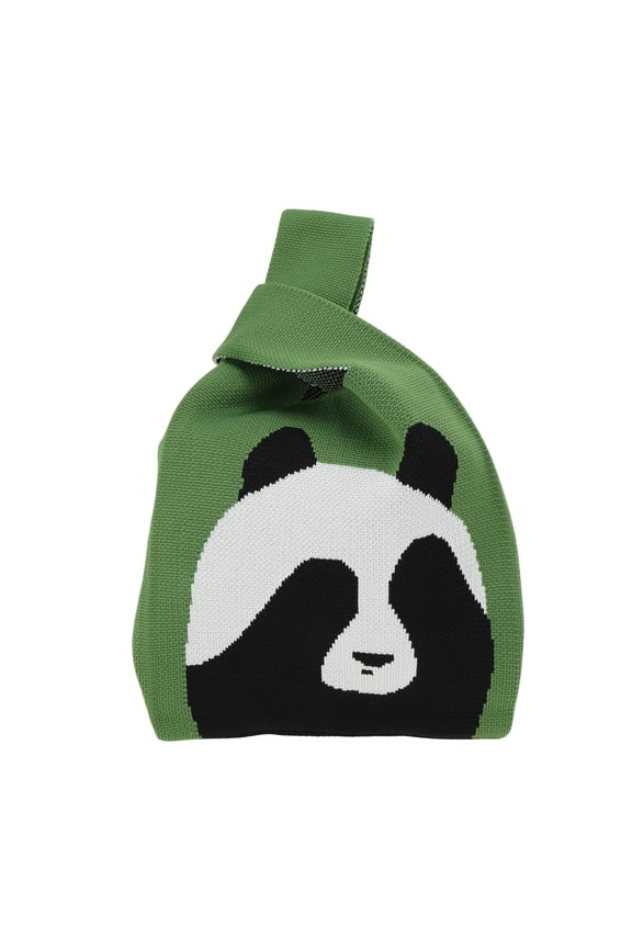 1 Pc Knitted Wrist Bag Cute Animal Gift Bag Green