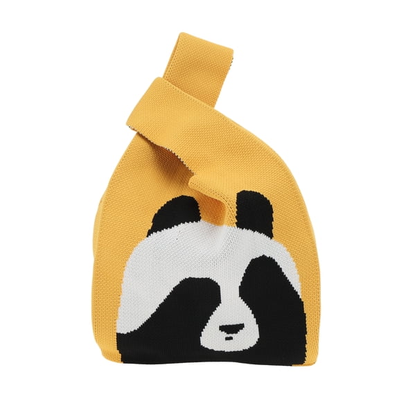 Unique Bargains 1 Pc Knitted Wrist Bag Cute Animal Gift Bag Yellow