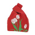 thumbnail image 1 of Unique Bargains 1 Pc Knitted Wrist Bag Flowers Gift Bag Red, 1 of 5
