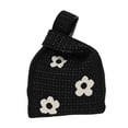 thumbnail image 1 of Unique Bargains 1 Pc Knitted Wrist Bag Openwork Flower Gift Bag Black, 1 of 5