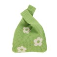 thumbnail image 1 of Unique Bargains 1 Pc Knitted Wrist Bag Openwork Flower Gift Bag Green, 1 of 5