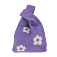 thumbnail image 1 of Unique Bargains 1 Pc Knitted Wrist Bag Openwork Flower Gift Bag Purple, 1 of 5