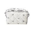 thumbnail image 1 of Unique Bargains 1 Pc Lace Bow Ruffles Makeup Bag for Everyday Use 3.94 in Black, 1 of 5