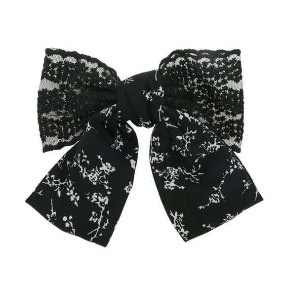 Unique Bargains 1 Pc Lace Ditsy Floral Hair Clips for Home Black