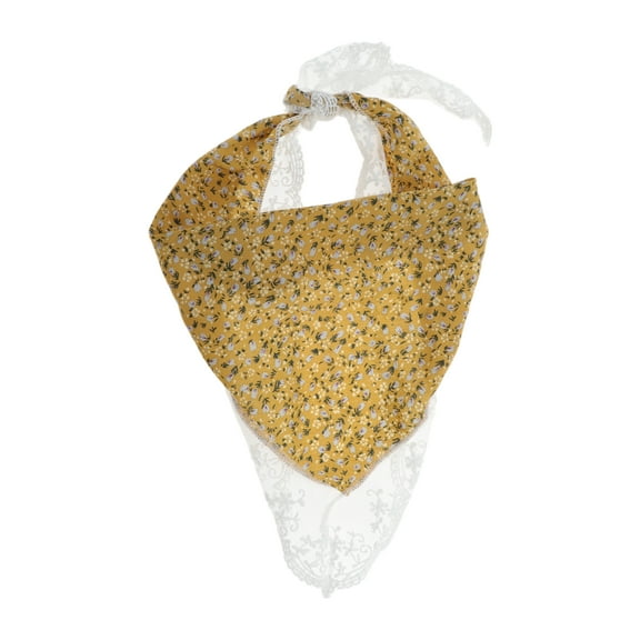 Unique Bargains 1 Pc Lace Ditsy Floral Headwrap for Women Yellow