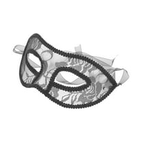Unique Bargains Halloween Christmas 1 Pc Lace Half-Face Party Mask for Masquerade Party Black