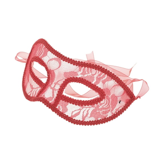 Unique Bargains 1 Pc Lace Half Face Party Mask for Masquerade Party Red