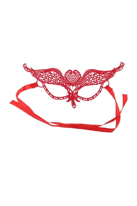 1 Pc Lace Heart Shape Half Face Party Mask for Masquerade Party Red Lace