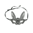 thumbnail image 1 of Unique Bargains 1 Pc Lace Long-Ear Bunny Half Face Party Mask for Masquerade Party Black Lace, 1 of 5