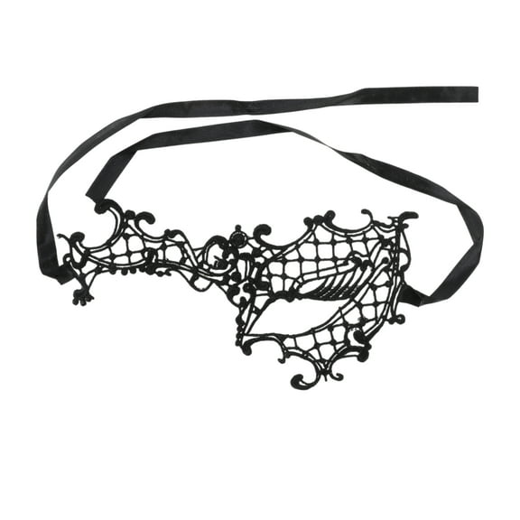 Unique Bargains 1 Pc Lace Monocle Half Face Party Mask for Masquerade Party Black Lace