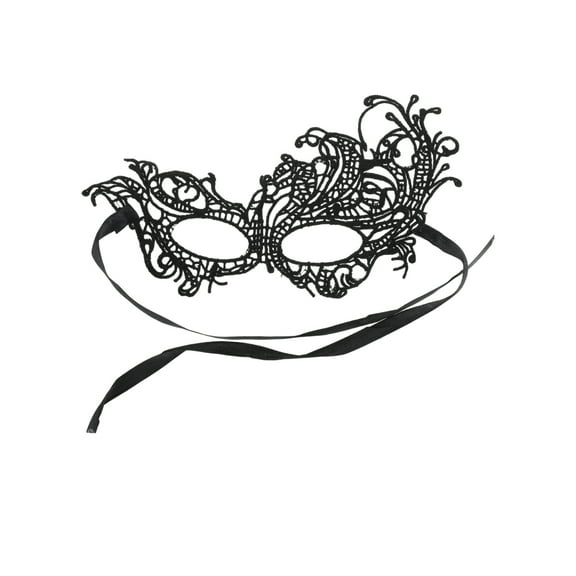 Unique Bargains 1 Pc Lace Phoenix-Design Half Face Party Mask for Masquerade Party Black Lace