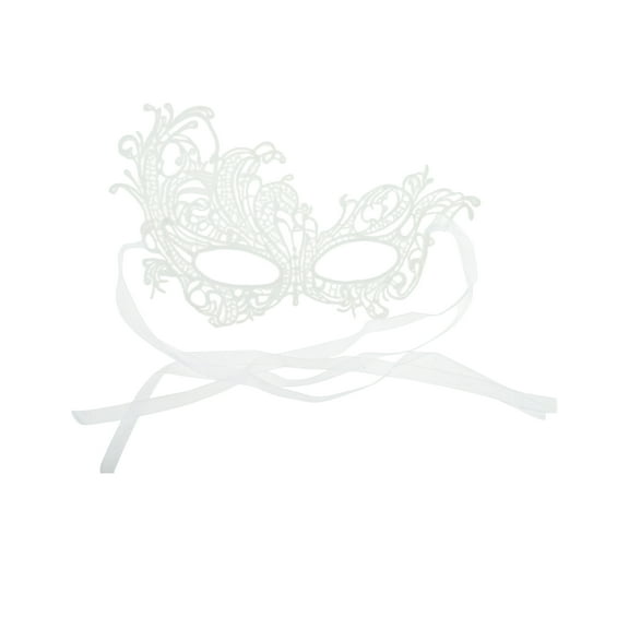 Unique Bargains 1 Pc Lace Phoenix-Design Half Face Party Mask for Masquerade Party White Lace