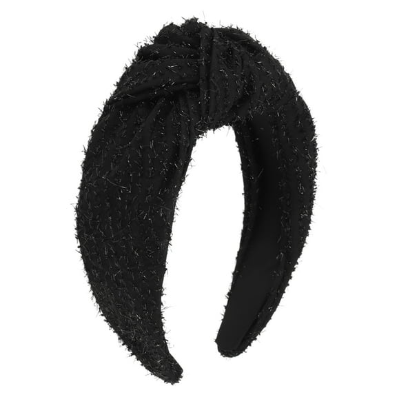 Unique Bargains 1 Pc Lace Tie Wide Headbands for Women Black