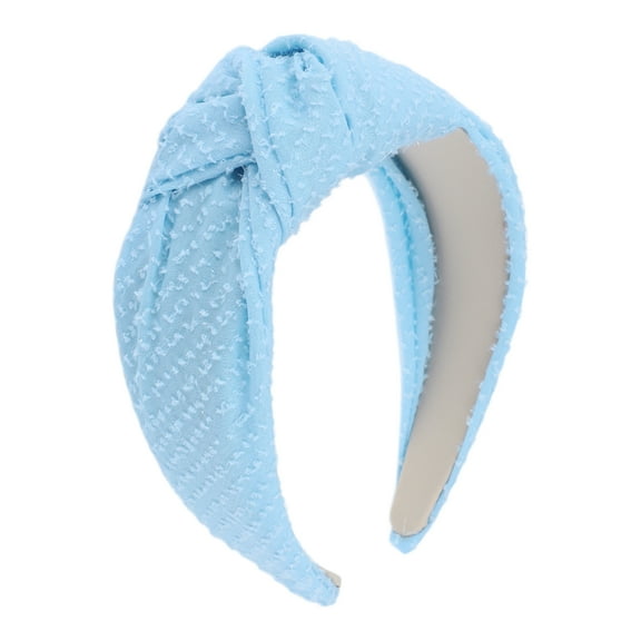 Unique Bargains 1 Pc Lace Tie Wide Headbands for Women Blue