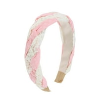 Unique Bargains 1 Pc Lace Twist Braided Headbands Pink