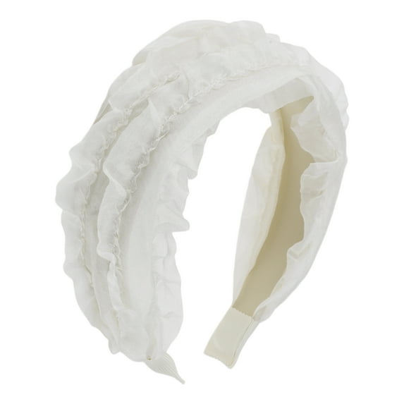 Unique Bargains 1 Pc Lace Wide Headbands for Women Beige