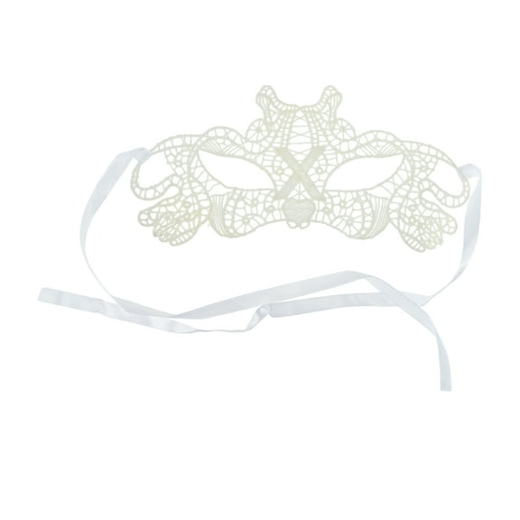 Unique Bargains 1 Pc Lace X-Shape Half Face Party Mask for Masquerade Party White Lace