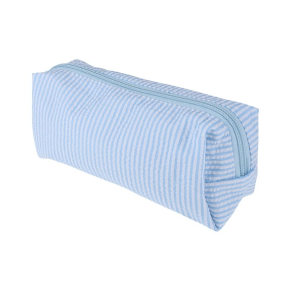 Unique Bargains 1 Pc Lady Portable Rectangle Makeup Bag for Vacation Light Blue Polyester