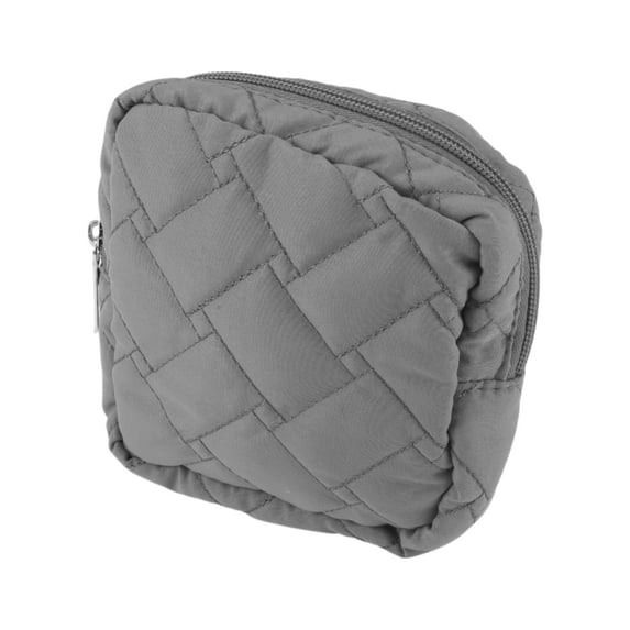 Unique Bargains 1 Pc Lady Portable Square Lipstick Bag for Outdoor Activities Gray Polyester