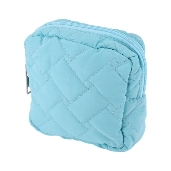 Unique Bargains 1 Pc Lady Portable Square Lipstick Bag for Outdoor Activities Lake Blue