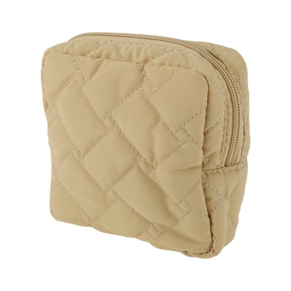 Unique Bargains 1 Pc Lady Portable Square Lipstick Bag for Outdoor Activities Light Coffee Color Polyester