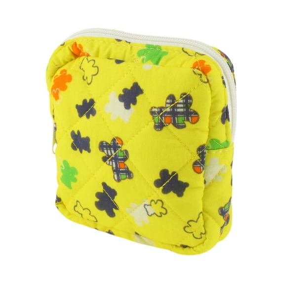 Unique Bargains 1 Pc Lady Portable Square Lipstick Bag for Vacation Yellow Polyester