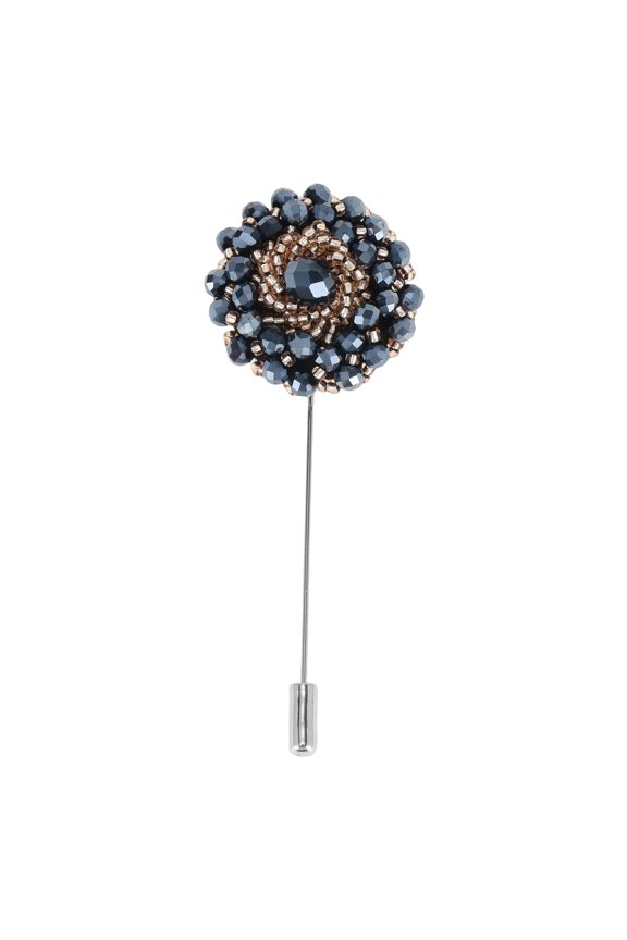 1 Pc Lapel Pin Beaded Suit Pin Navy Blue