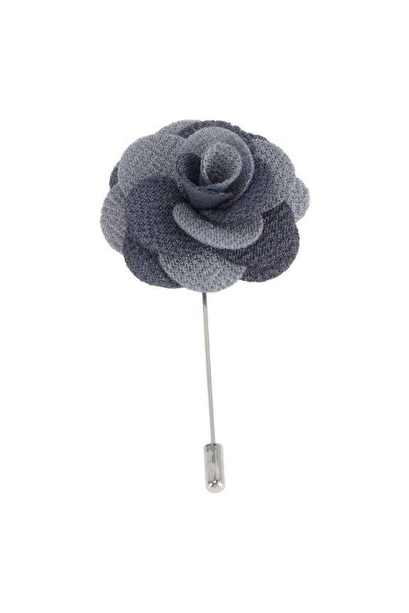 1 Pc Lapel Pin Two-tone Camellia Suit Pin Gray