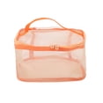 thumbnail image 1 of Unique Bargains 1 Pc Large Capacity Drawstring Makeup Bag for Vacation Business Travel Mesh Fabric orange, 1 of 5