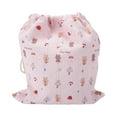 thumbnail image 1 of Unique Bargains 1 Pc Large Happy Drawstring Makeup Bag for Travel Pink Polyester, 1 of 6