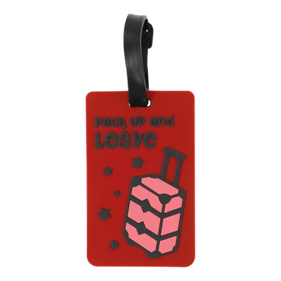 Unique Bargains 1 Pc Leave Pattern Luggage Tag for Travelling Red