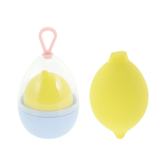 Unique Bargains 1 Pc Lemon Powder Puff for Travel Dressing Tables Yellow Hydrophilic Non-Latex