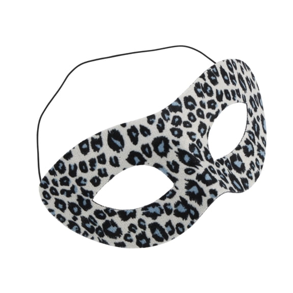 Unique Bargains 1 Pc Leopard Party Mask Blue Beige Fabric EVA