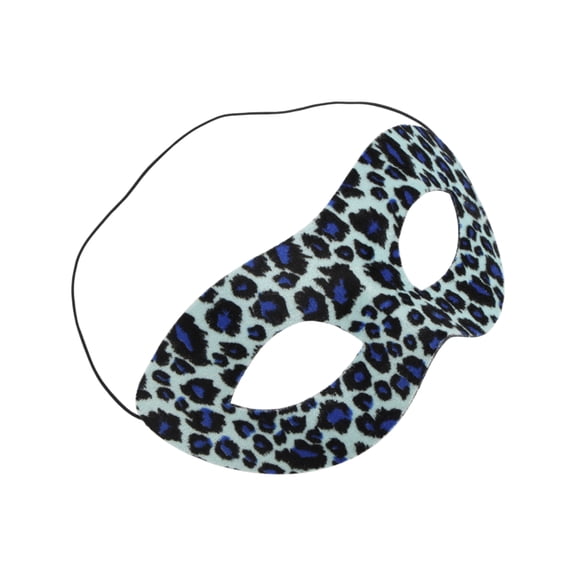 Unique Bargains 1 Pc Leopard Party Mask Blue Black Fabric EVA