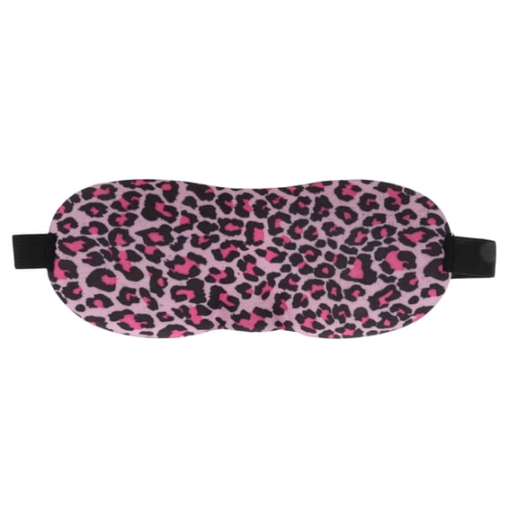 Unique Bargains 1 Pc Leopard Print 3D Eye Mask for Rest for Travel Pink Polyester Sponge