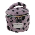 thumbnail image 1 of Unique Bargains 1 Pc Leopard Print Drawstring Makeup Bag for Vacation Business Travel Plush Purple, 1 of 5