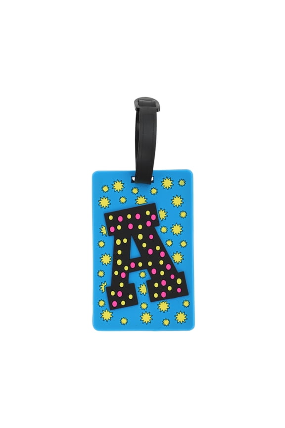 1 Pc Letter A Luggage Tag for Travelling Blue Soft Rubber