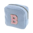 thumbnail image 1 of Unique Bargains 1 Pc Letter B Pattern Makeup Bag for Travel Blue Corduroy, 1 of 6