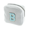 thumbnail image 1 of Unique Bargains 1 Pc Letter B Pattern Makeup Bag for Travel White Corduroy, 1 of 6