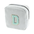 thumbnail image 1 of Unique Bargains 1 Pc Letter D Pattern Makeup Bag for Travel White Corduroy, 1 of 6