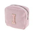 thumbnail image 1 of Unique Bargains 1 Pc Letter I Pattern Makeup Bag for Travel Pink Corduroy, 1 of 6
