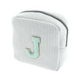 thumbnail image 1 of Unique Bargains 1 Pc Letter J Pattern Makeup Bag for Travel White Corduroy, 1 of 6