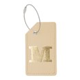 thumbnail image 1 of Unique Bargains 1 Pc Letter M Luggage Tag for Travelling Khaki PU, 1 of 5